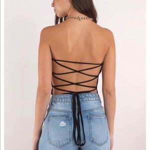 Tobi black lace up bodysuit